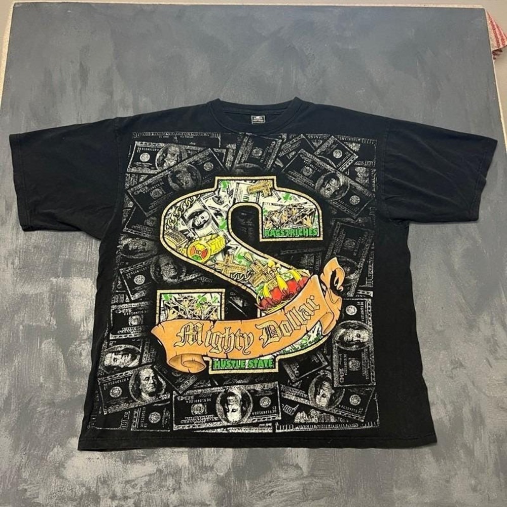 Vintage Big Star Shirt Mens‎ 4XL Black 2000s Y2K Mighty Dollar Hip Hop